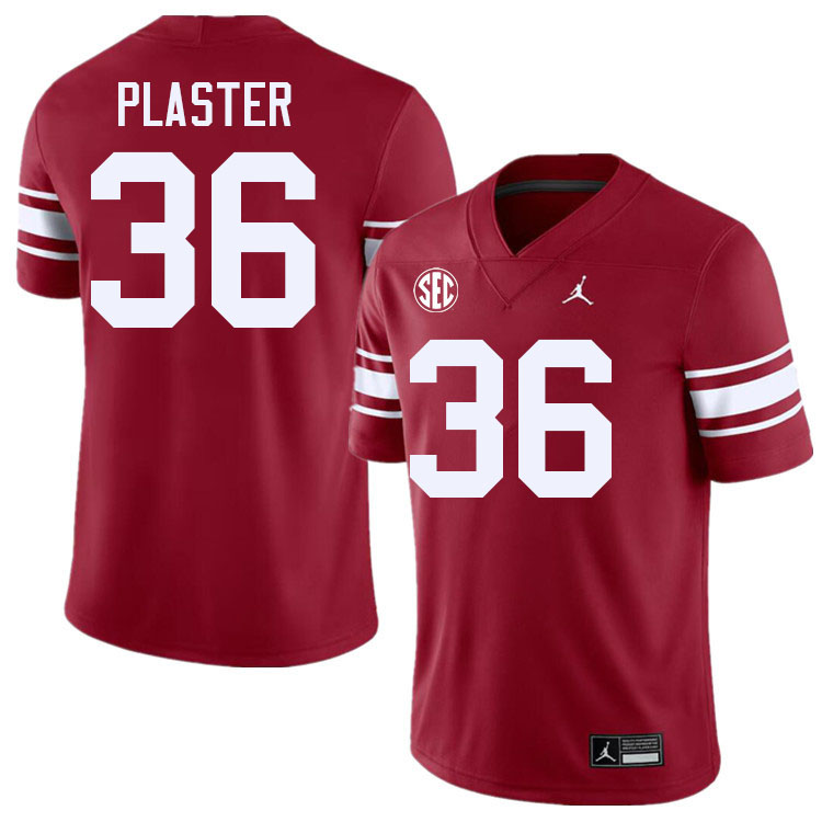 Men #36 Josh Plaster Oklahoma Sooners 2024 SEC Conference College Football Jerseys-Throwback